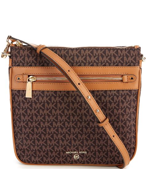 michael kors jet set crossbody brown bright red|michael kors jet set item.